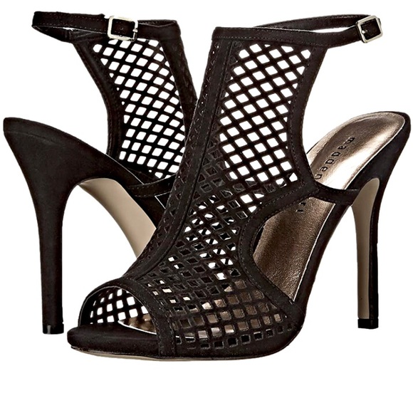 Madden Girl Shoes - Madden Girl Regall black mesh open toe sling back heels Size 9.5